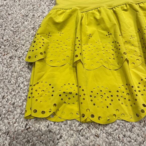 Aerie Offline Yellow Athletic Skirt Yellow Sz XL Eyelet Detail Built in Shorts - Picture 6 of 7